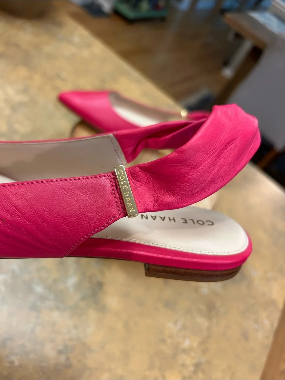 Cole Haan Eden Skimmer Hot Pink Pointed Slingback Flats